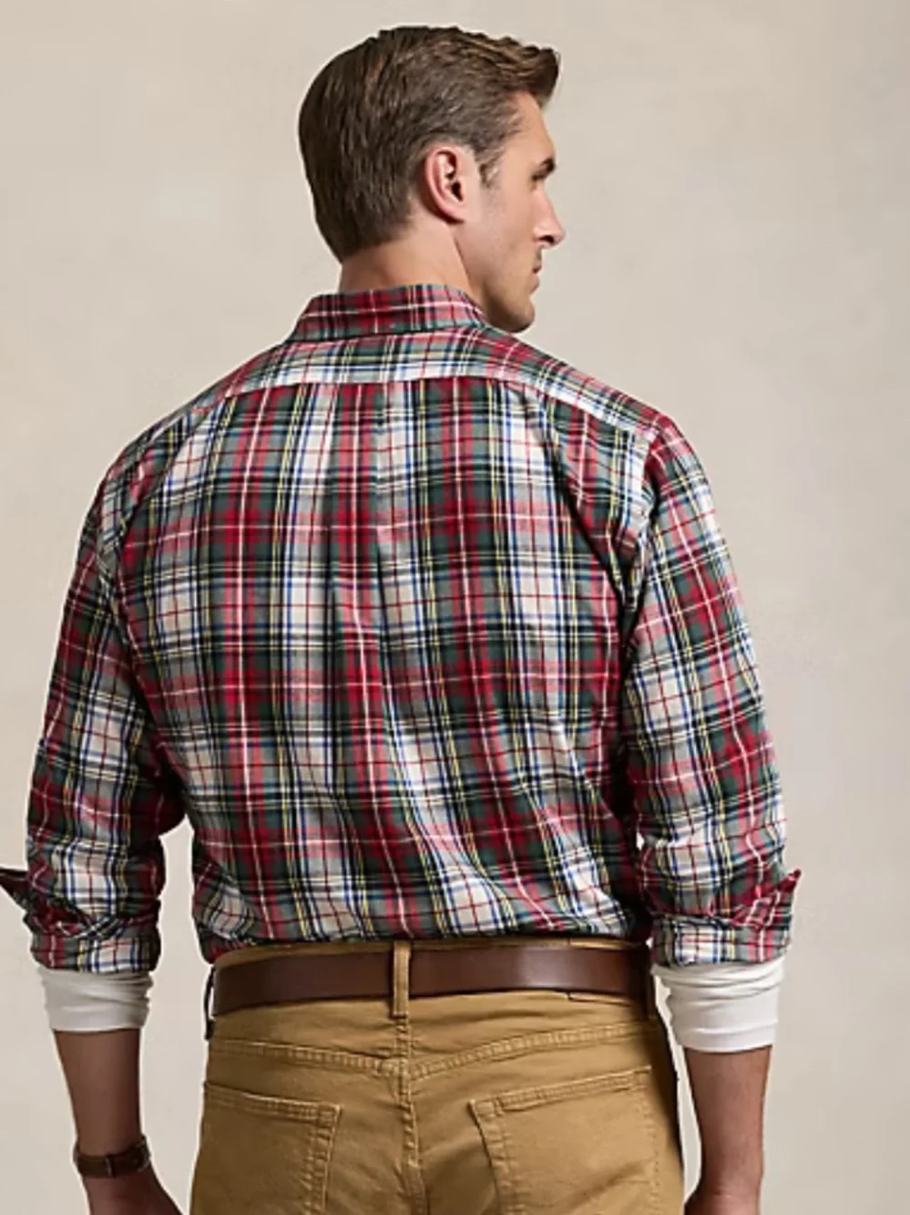 Polo Ralph Lauren Shirt XLT Red Plaid Brushed Cotton Oxford Button Up T352